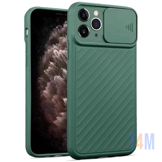 SILICONE COVER WITH CAMERA SHIELD FOR APPLE IPHONE 12 PRO MAX GREEN